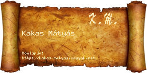 Kakas Mátyás névjegykártya